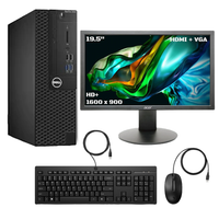 Dell Optiplex 3050 SFF Desktop PC, Intel i7 - 7th Gen, 3.6 Ghz, 8GB RAM , 256GB SSD, Windows 10 - 11 Pro, HDMI + DP + VGA, USB 3.0, With Dell 19" Screen, refurb Coconut Keyboard Mouse